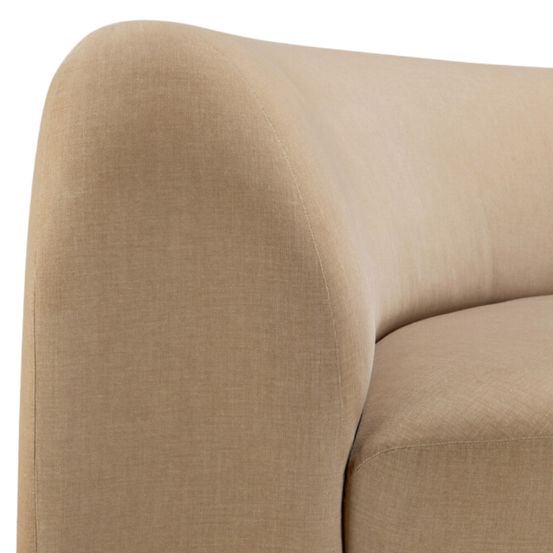The Bulky Modular Sofa 90 Degrees Round Corner by Ethnicraft with a close-up of the backrest.