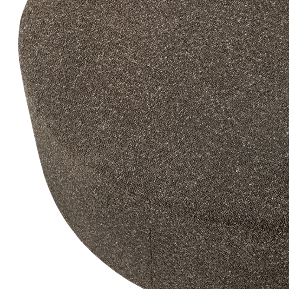 Detail of the rounded footstool of the Bulky Modular Sofa Set, Round 1-2 in Cedar from Ethnicraft.