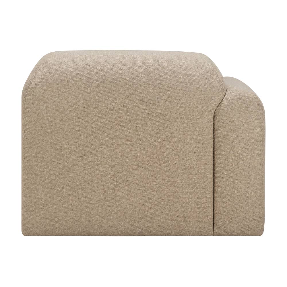 The Bulky Modular Sofa End Seater With L Arm Almond from Ethnicraft with back side.
