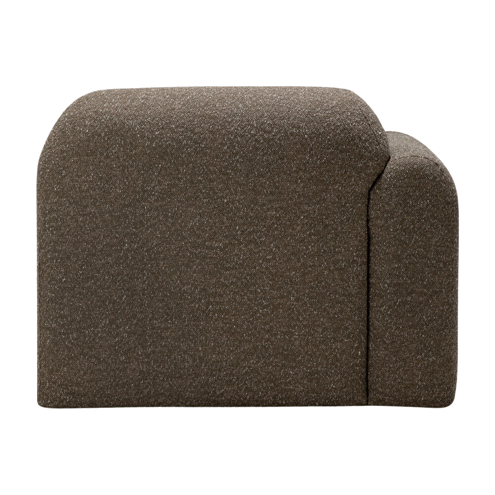 The Bulky Modular Sofa End Seater With L Arm Cedar from Ethnicraft with back side.