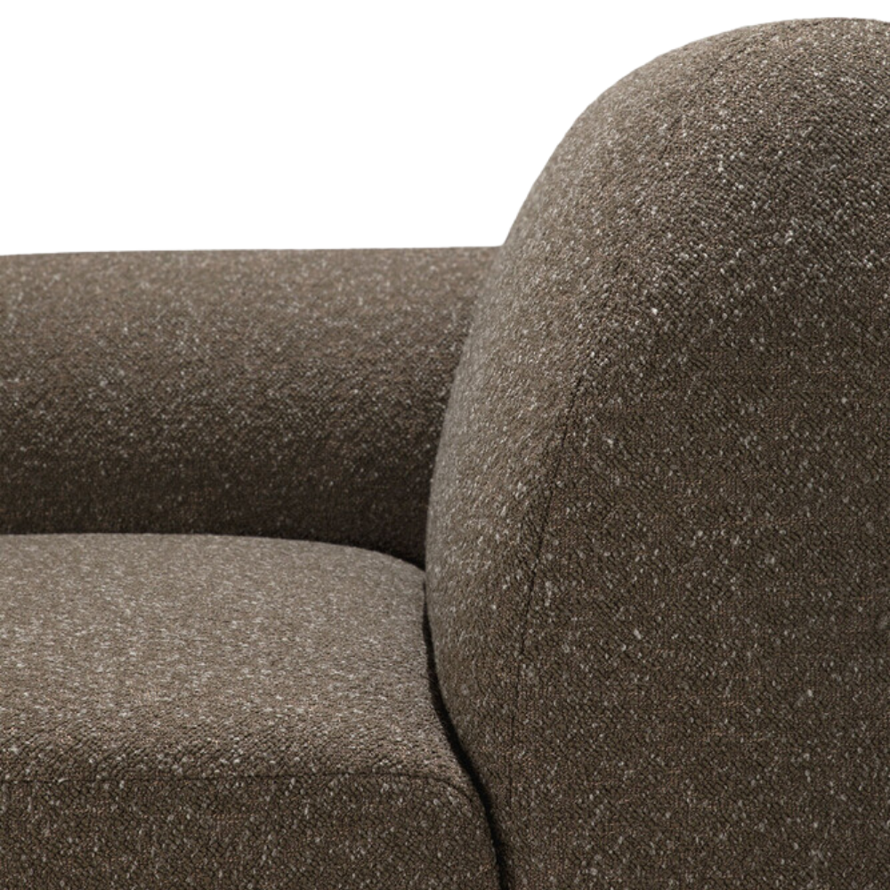 The Bulky Modular Sofa End Seater With L Arm Cedar from Ethnicraft with a backrest close up.