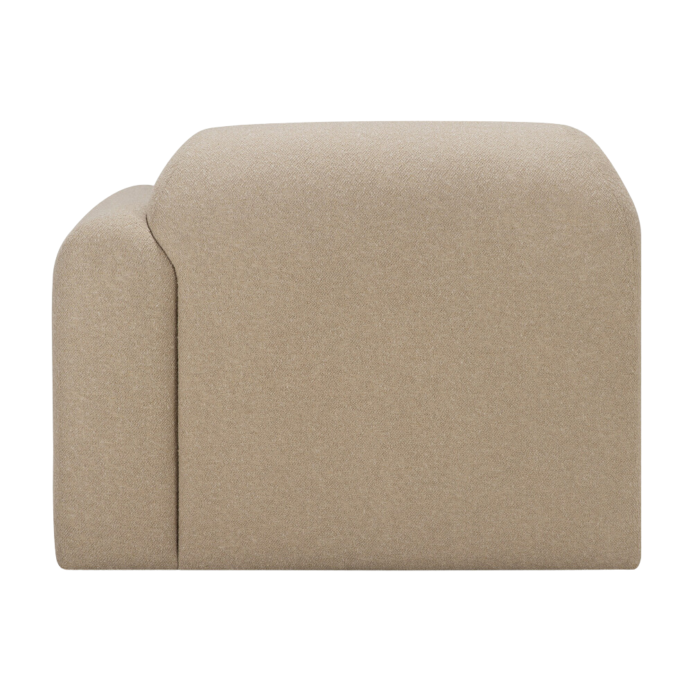 The Bulky Modular Sofa End Seater With R Arm Almond from Ethnicraft with a back side.