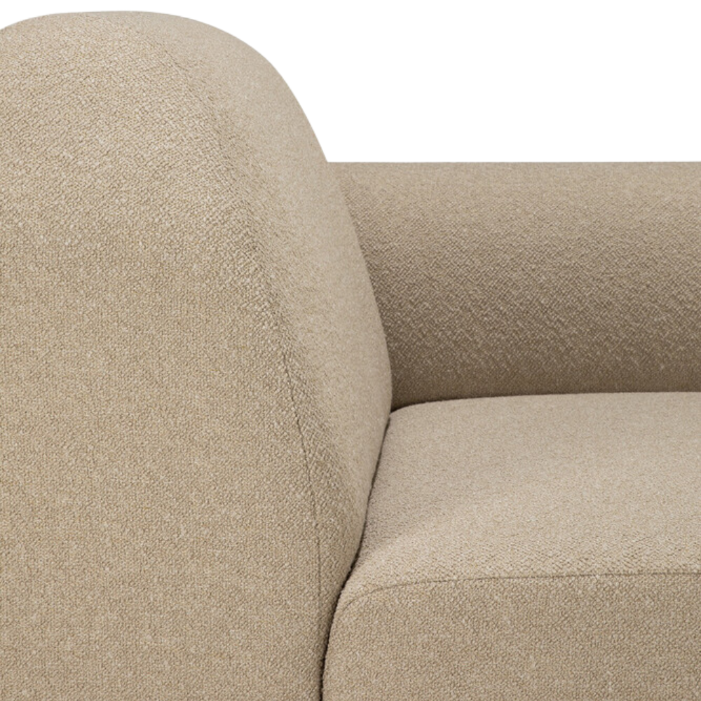The Bulky Modular Sofa End Seater With R Arm Almond from Ethnicraft with backrest close up.