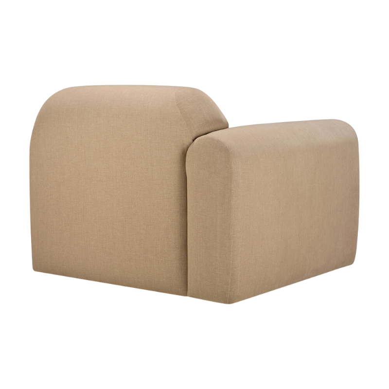 The Bulky Modular Sofa End Seater With R Arm by Ethnicraft from the corner of the back.