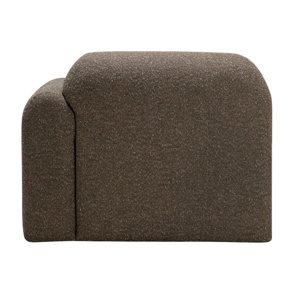 The Bulky Modular Sofa End Seater With R Arm Cedar from Ethnicraft with back.