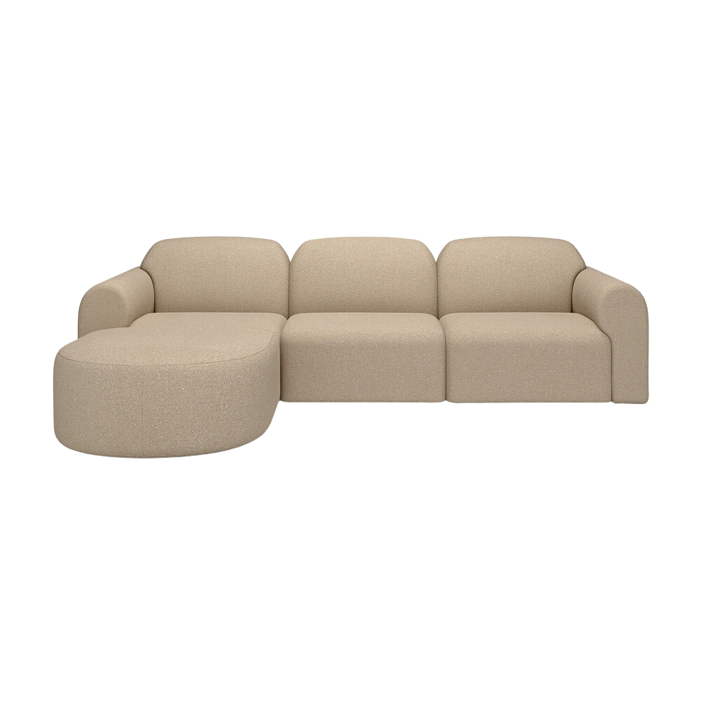 The Bulky Modular Sofa Set Round 1-3 Left Almond from Ethnicraft.