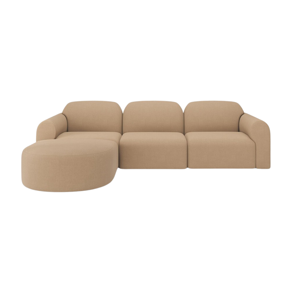 The Bulky Modular Sofa Set Round 1-3 Left Light Sepia from Ethnicraft.