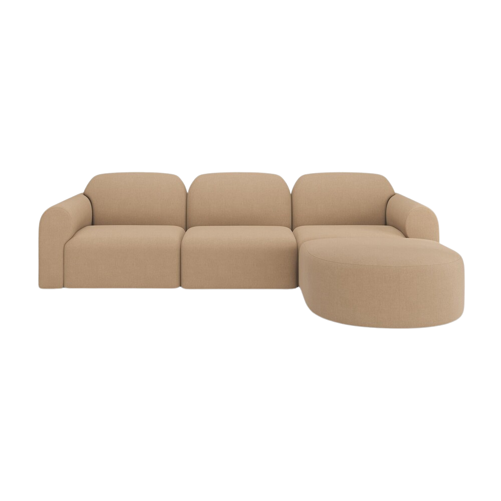 The Bulky Modular Sofa Set Round 1-3 Right Light Sepia from Ethnicraft.