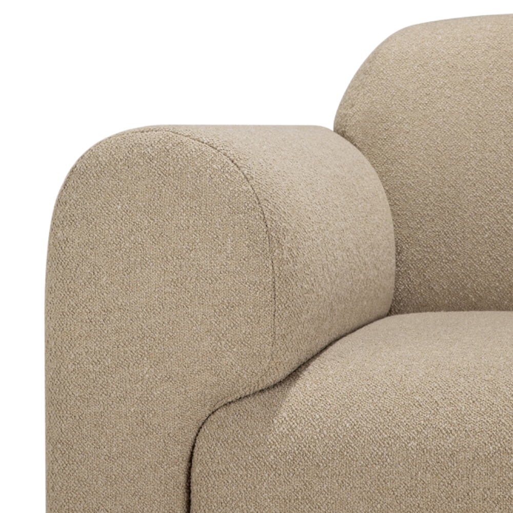The Bulky Modular Sofa Set Square 1-2 Right Almond from Ethnicraft with armrest close up.