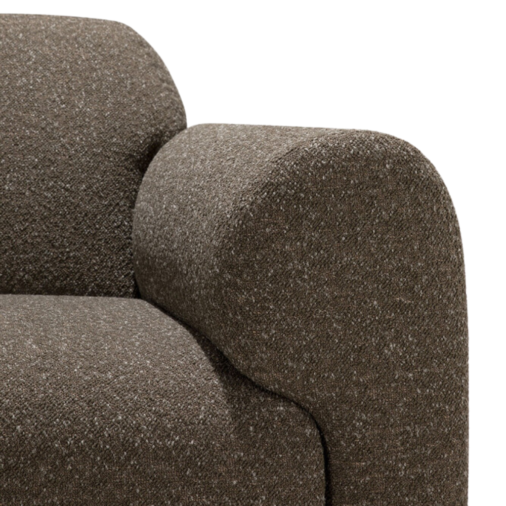 The Bulky Modular Sofa Set Square 1-2 Cedar from Ethnicraft with armrest close up.