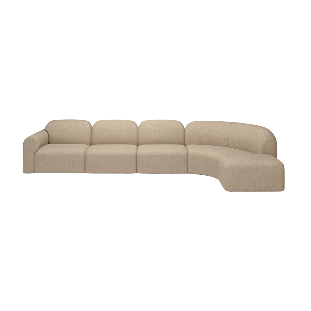 The Bulky Modular Standard Square Corner Sofa Set Right Almond from Ethnicraft.