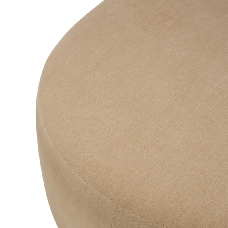 The Bulky Semi Circle Footstool by Ethnicraft from the top angle focusing on the seat.