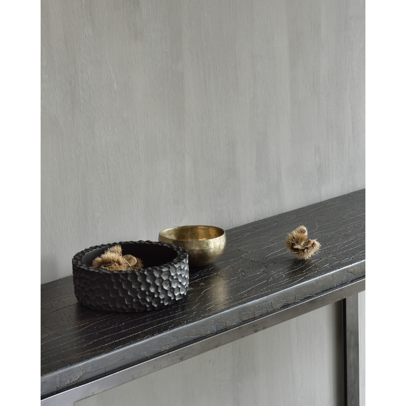 The Chopped Bowl Set from Ethnicraft in a living room.