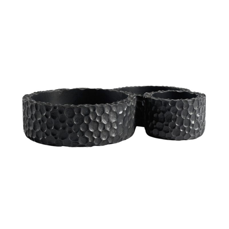 The Chopped Bowl Set from Ethnicraft in a studio.