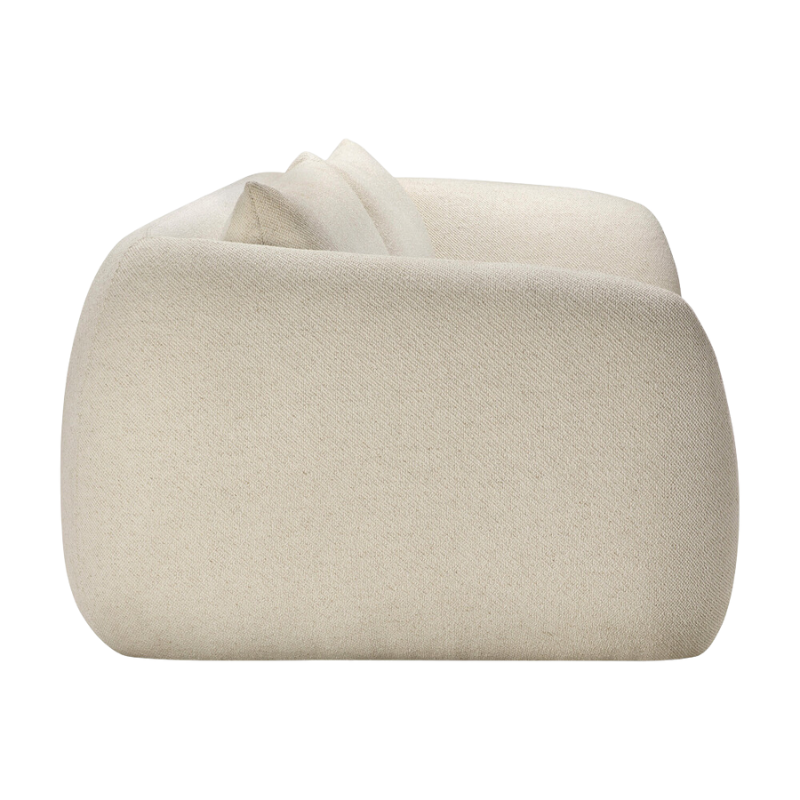 The Contour Sofa by Ethnicraft viewed from the side armrest.