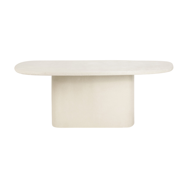 The Elements Pebble Dining Table by Ethnicraft from the front.