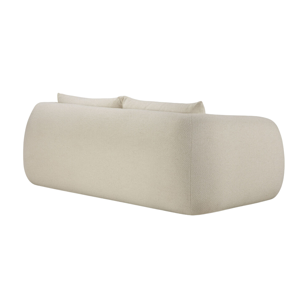 the Figur Sofa by Ethnicraft 2-seater in Chalk from the rear.