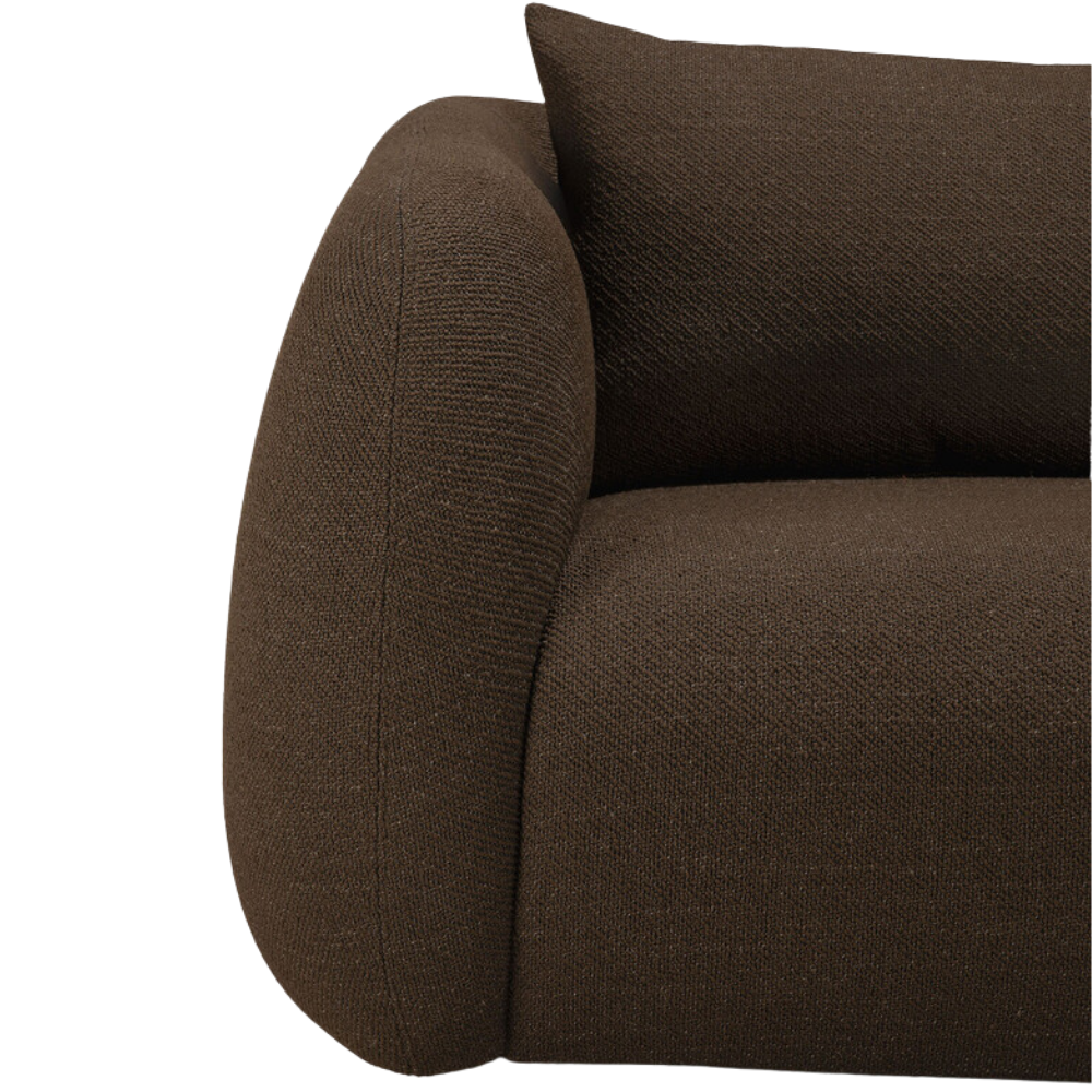 Detailedview of the Figur Sofa by Ethnicraft 3-seater in Chocolate.
