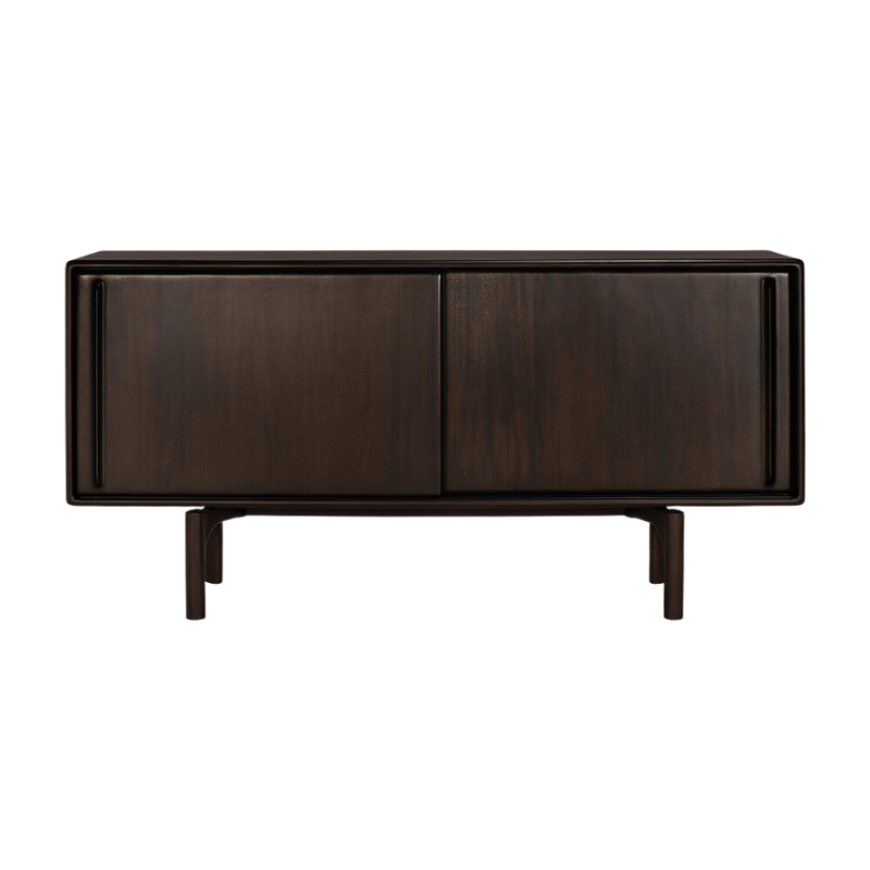 The 66-inch Flow Sideboard by Ethnicraft with two doors in rose brown.
