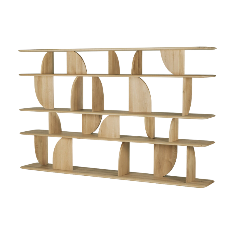 The Geometric Rack from Ethnicraft in oak from the side.