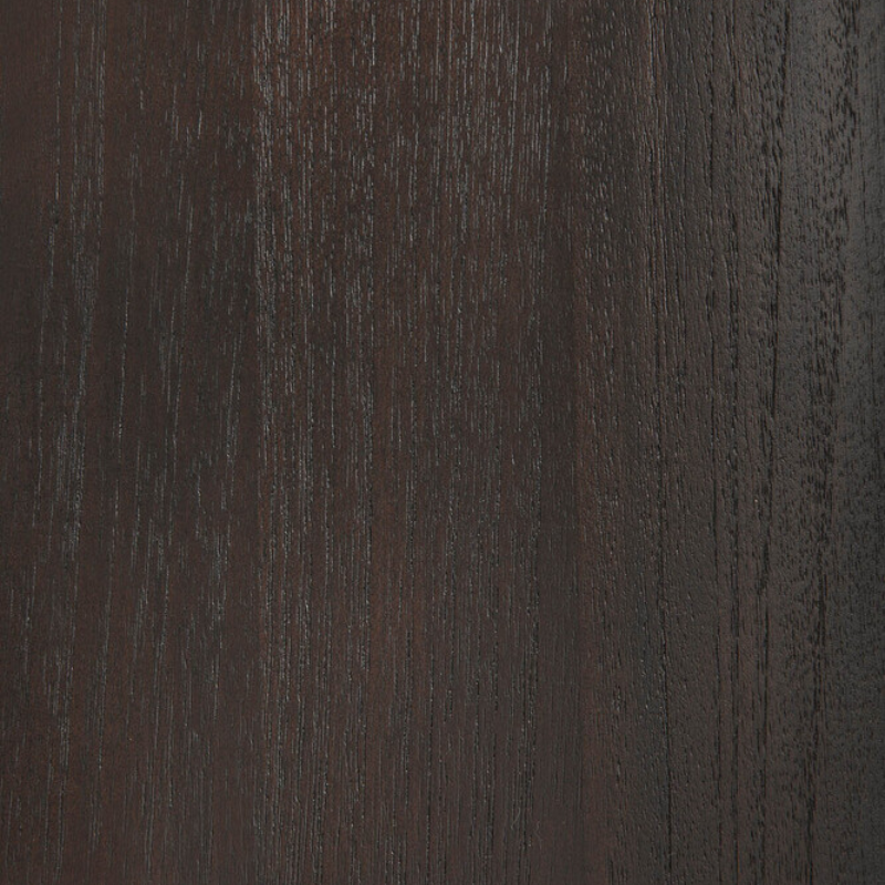 The Geometric Sofa Console from Ethnicraft in dark brown teak wood swatch.