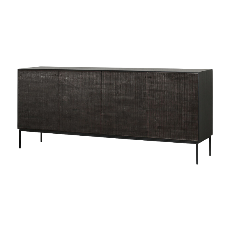 The Grooves Sideboard from Ethnicraft in 80 inch size angled.