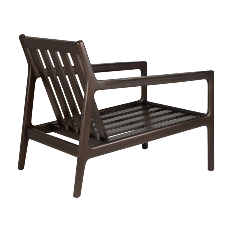 The Jack Lounge Chair from Ethnicraft without a cushion from the back.