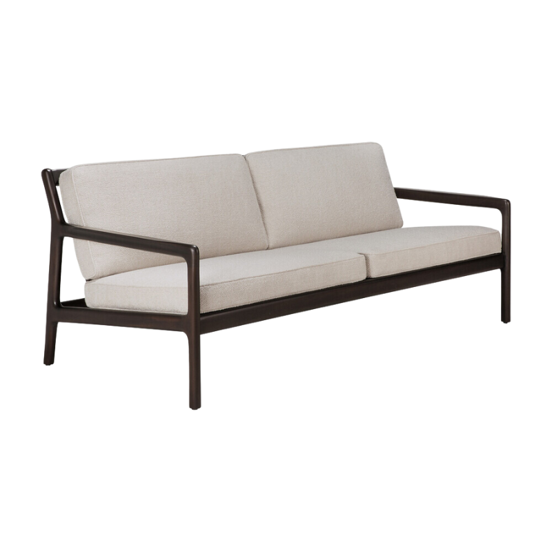 The Jack Sofa by Ethnicraft with Ivory Cushion from an angle.