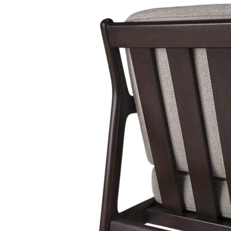 The Jack Sofa by Ethnicraft with Ivory Cushion back in detail.