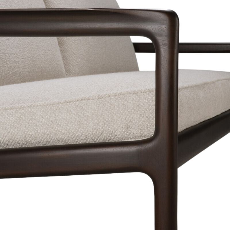 The Jack Sofa by Ethnicraft with Ivory Cushion close up.