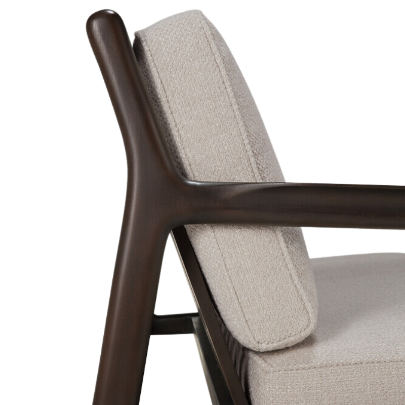 The Jack Sofa by Ethnicraft with Ivory Cushion from the side.