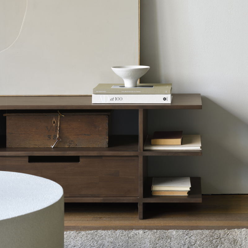 The Kabuki TV Cupboard from Ethnicraft in a lounge.