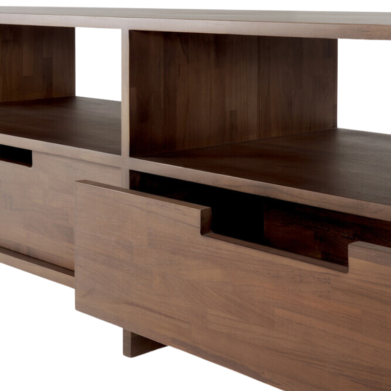 The Kabuki TV Cupboard from Ethnicraft highlighting the storage.