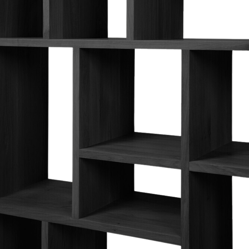 The M Rack from Ethnicraft large size in black oak storage.