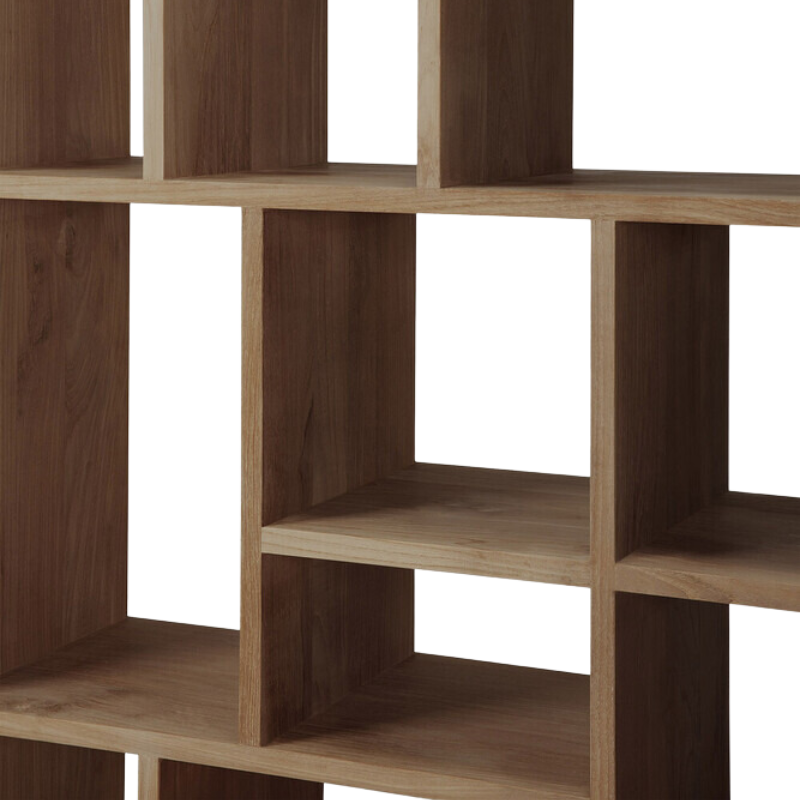 The M Rack from Ethnicraft large size in teak storage.
