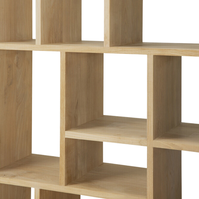The M Rack from Ethnicraft in oak highlighting the storage.