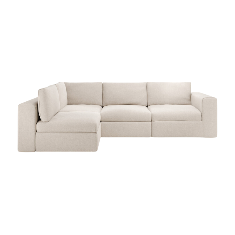 The Mellow Sofa Set Square 1-3 Off White Left from Ethnicraft.