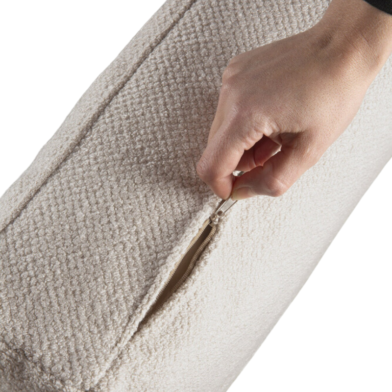 The Mellow Sofa Set Square 1-3 Ivory from Ethnicraft with the open zip.