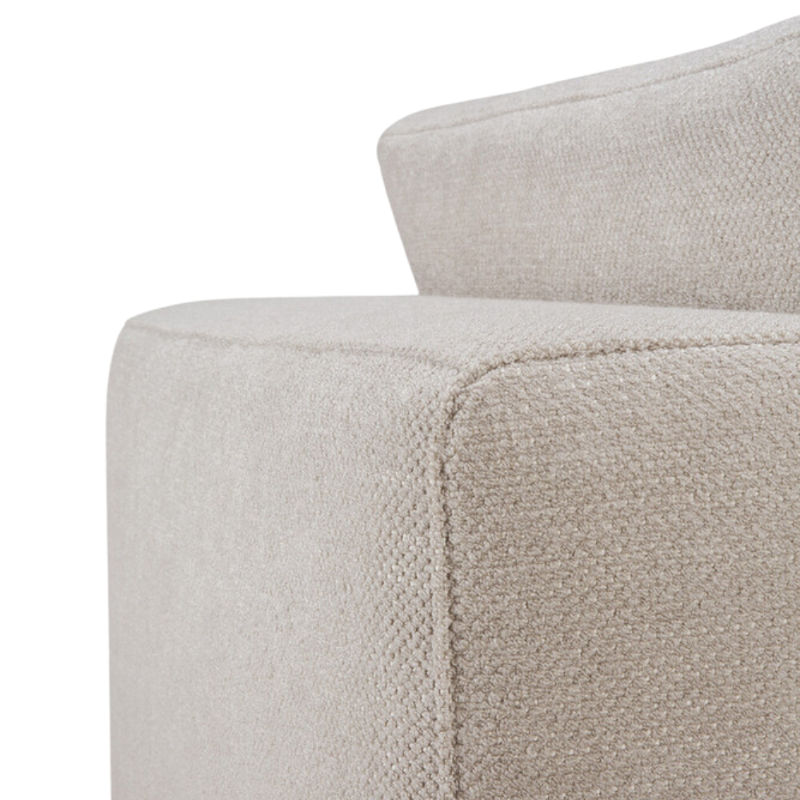 The Mellow Sofa Set, Square 2-3 Ivory from Ethnicraft with a close-up of the backrest.