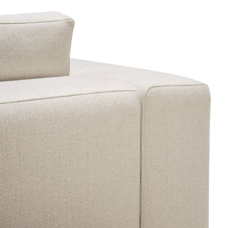 The Mellow Sofa Set Three Seater Off White from Ethnicraft with a close-up of the backrest.