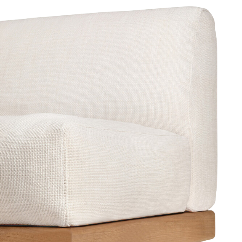 The Monocle Outdoor Modular Arm Sectional Left from Ethnicraft with edge close up. all-groups