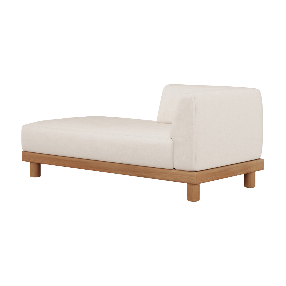 The Monocle Outdoor Modular Daybed Right from Ethnicraft with a right-side armrest.