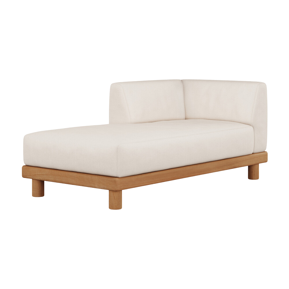 The Monocle Outdoor Modular Daybed Right from Ethnicraft with a side angle.