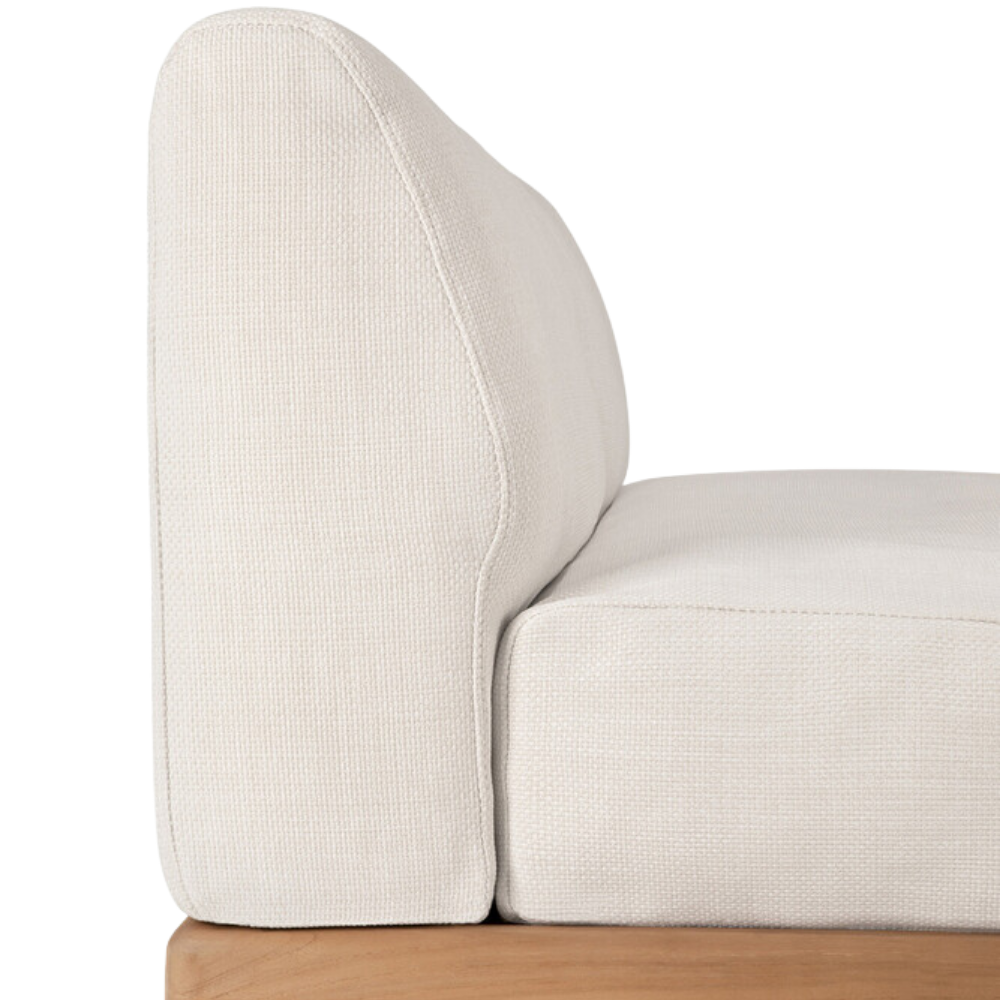 The Monocle Outdoor Modular Sofa 2-Seater from Ethnicraft with a backrest close up.