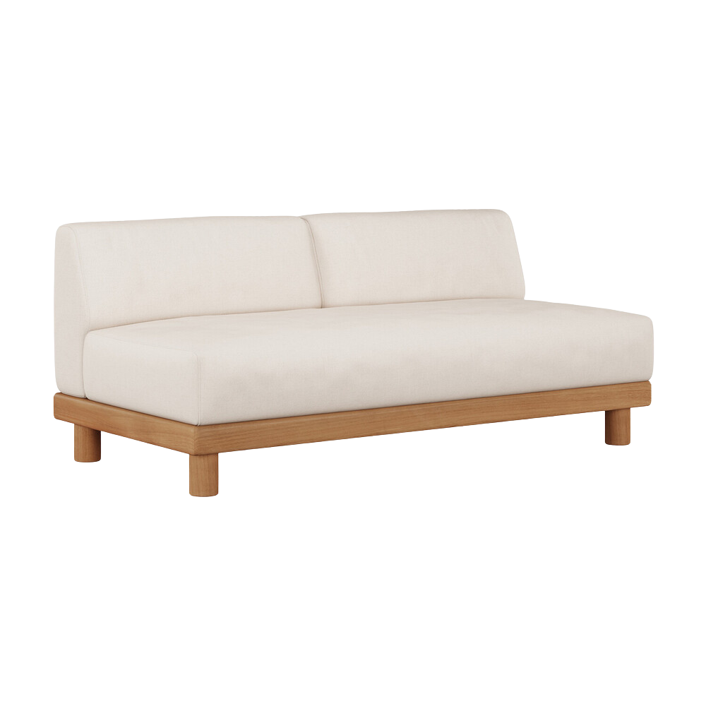 The Monocle Outdoor Modular Sofa 2-Seater from Ethnicraft with a side angle.