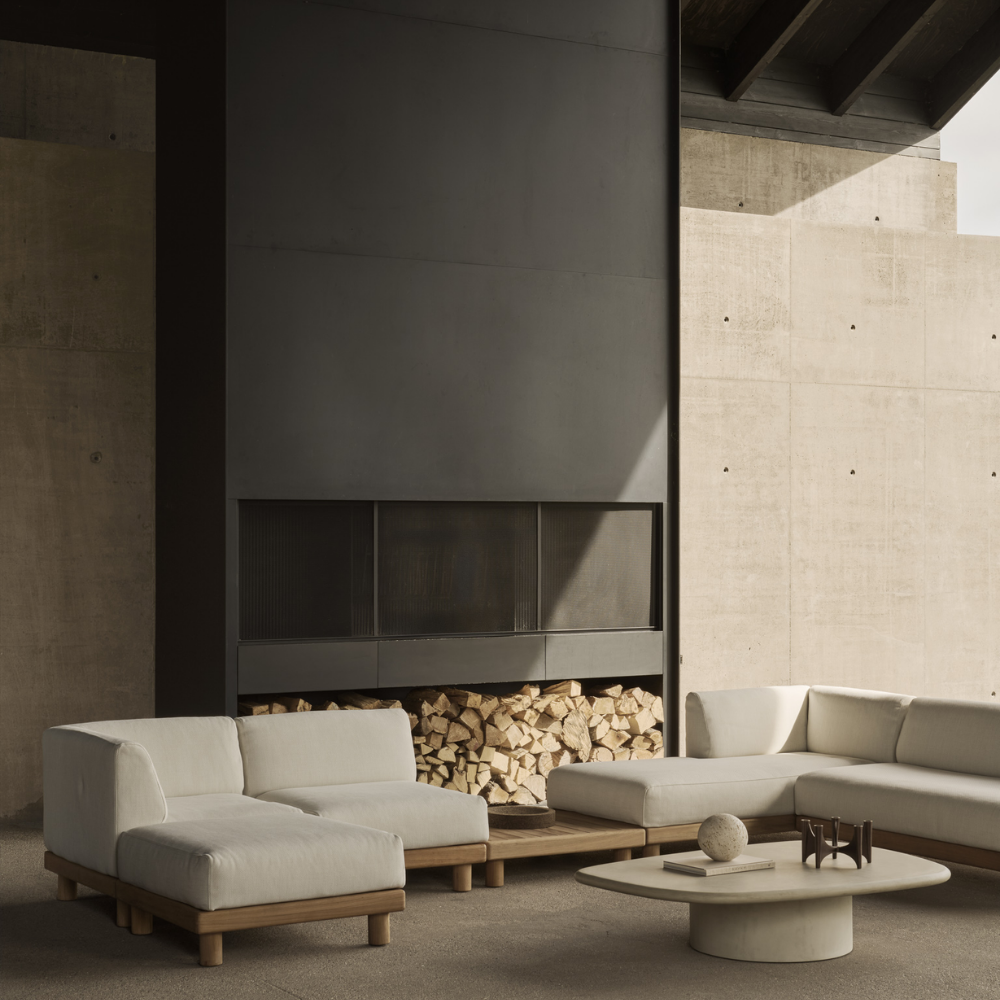 The Monocle Outdoor Modular Sofa from Ethnicraft in an outdoor family and living space. all-groups