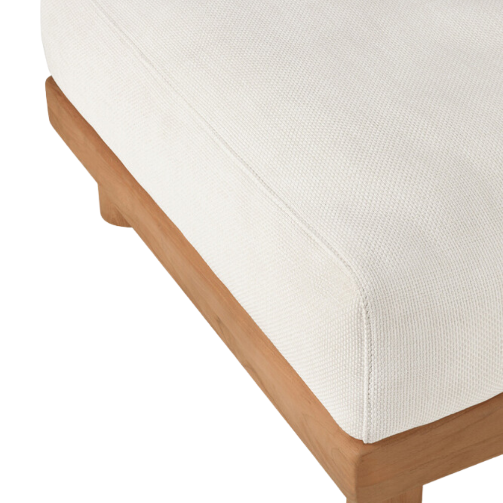 The Monocle Outdoor Modular Sofa Footstool from Ethnicraft with an edge.