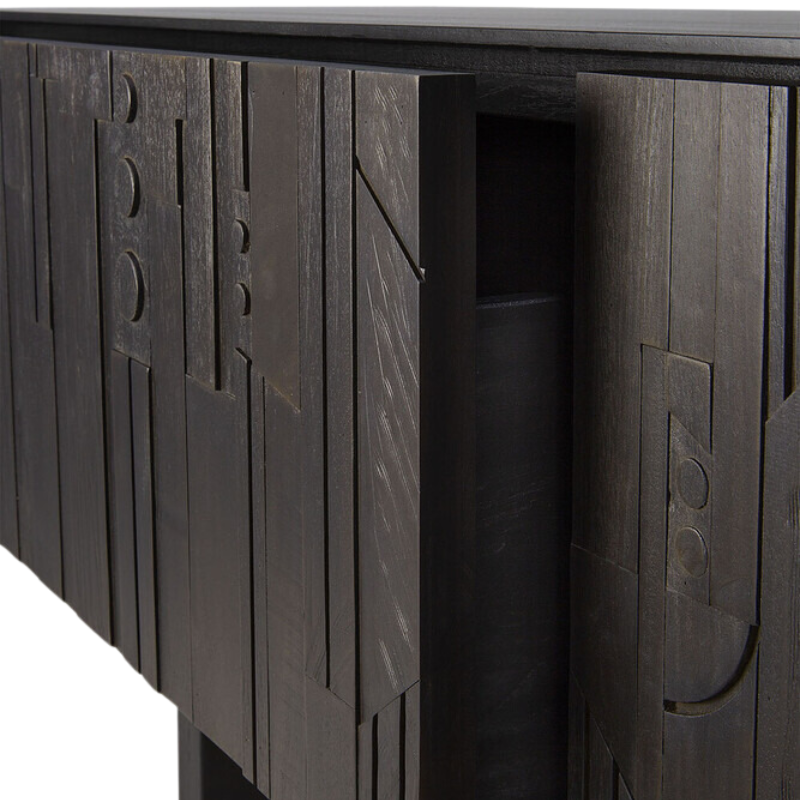 The Mosaic TV Cupboard from Ethnicraft close up.