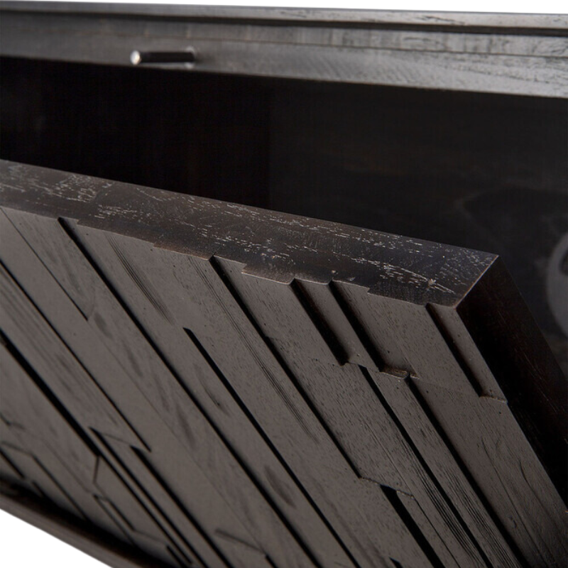 The Mosaic TV Cupboard from Ethnicraft flip-down door.