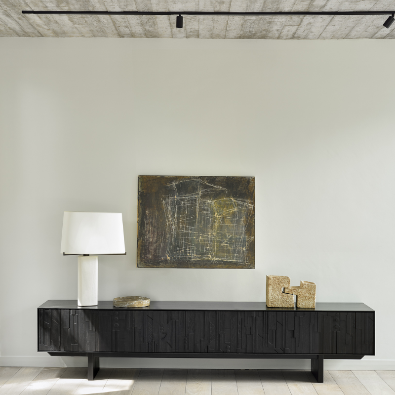 The Mosaic TV Cupboard from Ethnicraft in a living room.